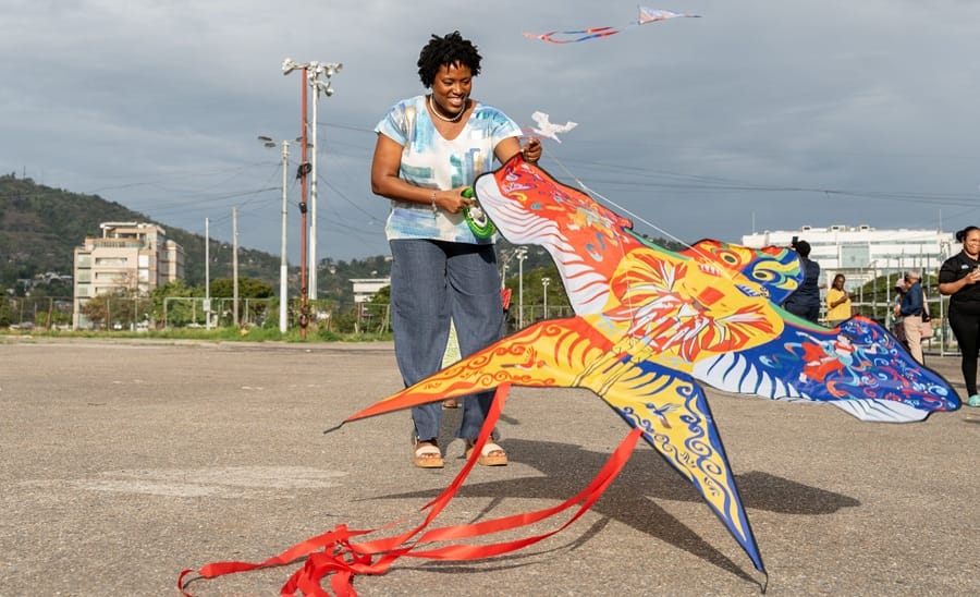 Kite flying at Queen's Park Savannah